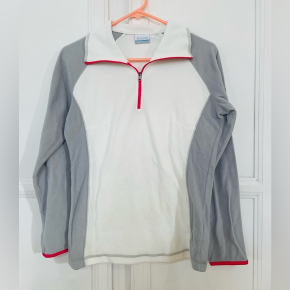 Columbia Tops - Columbia White Gray Fleece Pullover‎